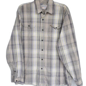 Wrangler Jeans Co. Men’s Size XL Shirt Plaid Gray White Yellow Button Vintage